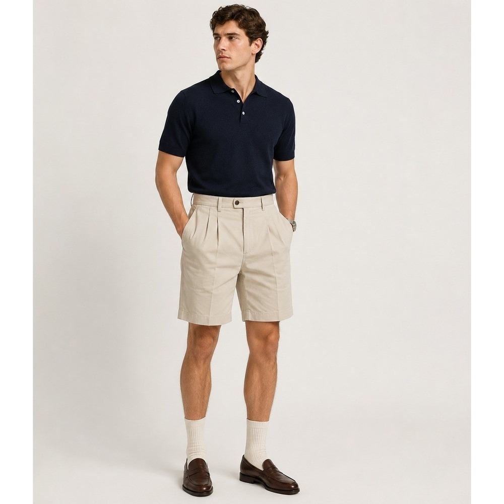 Cutter‎ & Buck Preppy Pleated Golf Shorts Mens 34 Tan Polyester Rayon Pockets